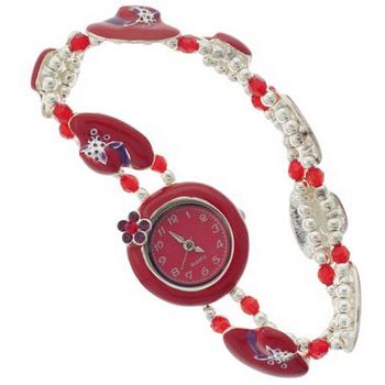 Karen Marie - Red Hat Society Bracelet Watch