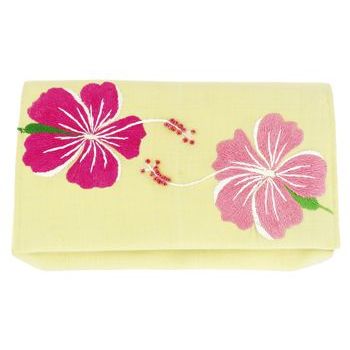 Chan Luu - Hawaiian Flowers Silk Wallet - Chartreuse