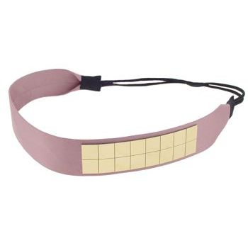 SBNY Accessories - Sugar Plum Satin Bandeau with Gold Geometric Accents