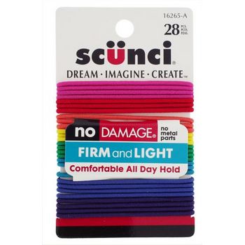 Scunci - Elastics Medium Thin No Damage 28 pk - Brights