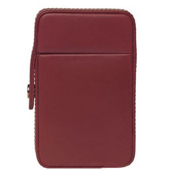 Alicia Klein - Business Card Flip Top - Pomegranate Leather