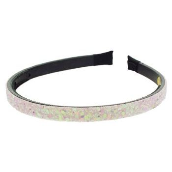 HB HairJewels - Lucy Collection - Small Glitter Headband - Pink Glitter - 3/8