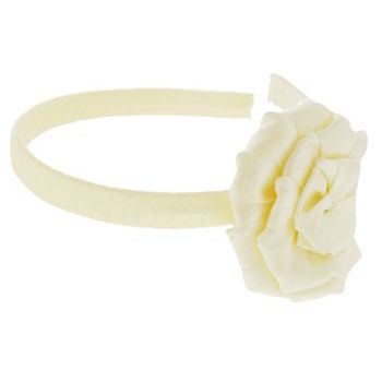 Balu - Satin Wrapped Flower Headband - Cream (1)