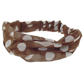 HB HairJewels - Lucy Collection - Polka Dot Scarf Bandeau - Chocolate (1)