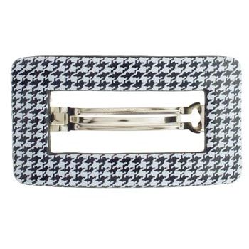 HB HairJewels - Lucy Collection - Rectangle Buckle Barrette - Houndstooth (1)