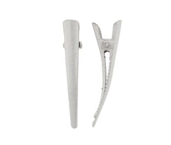 HB HairJewels - Lucy Collection - Extra Petite Metallic Banana Clip - Silver (Set of 2)