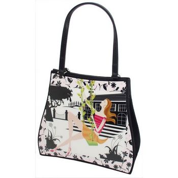 Karen Marie - Boutique Bags - Girl on a Swing Acrylic Pop-Art Tote