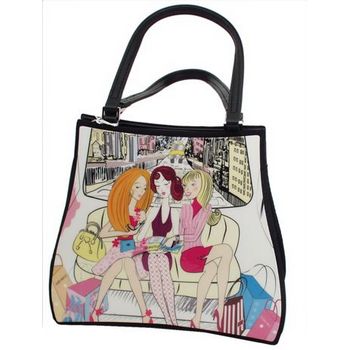Karen Marie - Boutique Bags - Shopping Girl Acrylic Pop-Art Tote