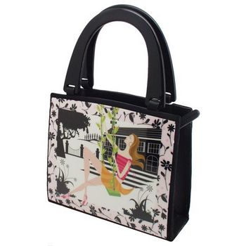 Karen Marie - Boutique Bags - Girl on a Swing Acrylic Pop-Art Tote