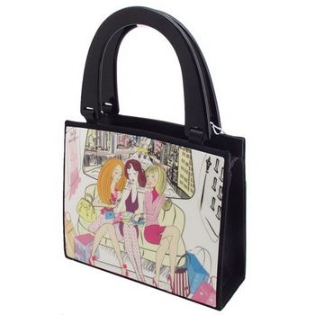 Karen Marie - Boutique Bags - Shopping Girl Acrylic Pop-Art Tote
