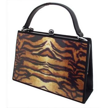 Karen Marie - Boutique Bags - Tiger Medium Acrylic Pop-Art Tote