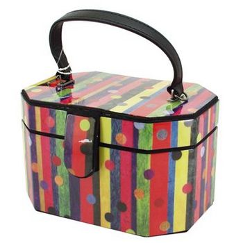 Karen Marie - Boutique Bags - Dottie Stripes Octagonal Jewel Box