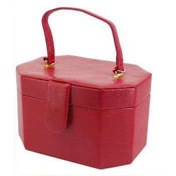 Karen Marie - Boutique Bags - Lizard Red Octagonal Jewel Box