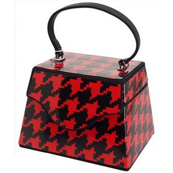 Karen Marie - Boutique Bags - Black and Red Houndstooth Jewel Box