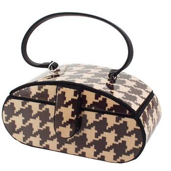 Karen Marie - Boutique Bags - Brown Hounds Tooth Rounded Jewel Box