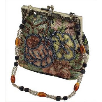 Karen Marie - Boutique Bags - Beaded Vintage Floral Handbag (1)