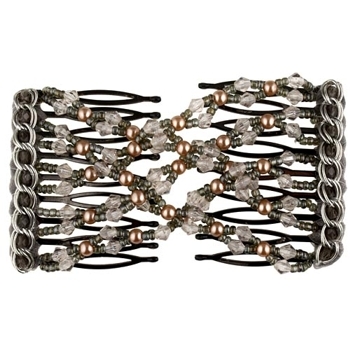 Evita Peroni - Constance Double Comb - Black Diamond - Connected Beaded Combs