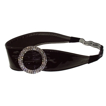 DaCee Designs - Patent Leather Buckle Headwrap - Brown