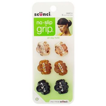Scunci - No Slip Grip - Mini Octopus Clip - Assorted Black, Tort, & Spotted