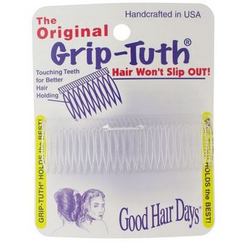 Good Hair Days - Shorty Grip-Tuth - 3 1/4inch Crystal Sidecomb (1)