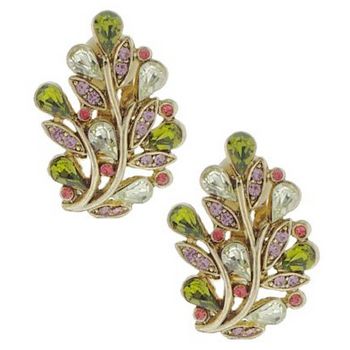 RJ Graziano - Amythest and Peridot Swarovski Crystal Botanical Earrings