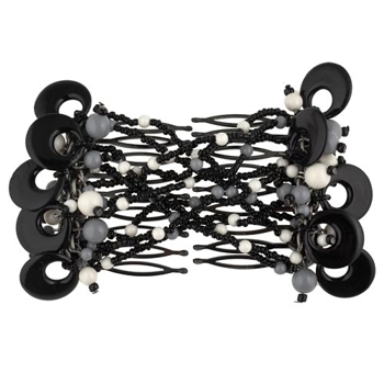 Evita Peroni - Faith Double Comb - Black - Connected Beaded Combs