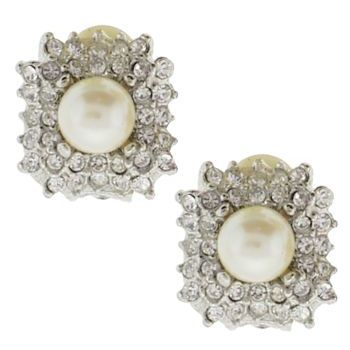 RJ Graziano - Diamond and Pearl Swarovski Crystal Earrings