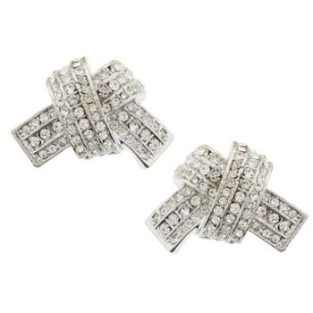 RJ Graziano - Diamond Swarovski Crystal Tied Ribbon Earrings