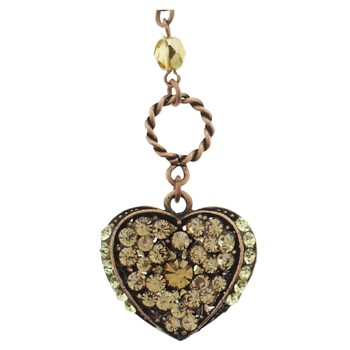 SOHO BEAT - Masquerade Collection - Double Sided - Jeweled Swarovski Heart Necklace - Citrine & Yellow Diamond