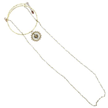 SOHO BEAT - Masquerade Collection - Jeweled Swarovski Flowering Choker with Crystaled Drop - Citrine & Yellow Diamond