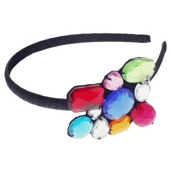 SBNY Accessories - Picasso Inspired Ribbon Wrapped Headband with Gemstones