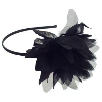 SBNY Accessories - Couture - Willow - Blossoming Chiffon Flower Headband - Raven Black