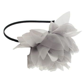 SBNY Accessories - Couture - Willow - Blossoming Chiffon Flower Headband - Smokey White