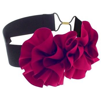 SBNY Accessories - Couture - Myrtle - Grosgrain Ribbon Ruffle Bandeau - Cherry Red