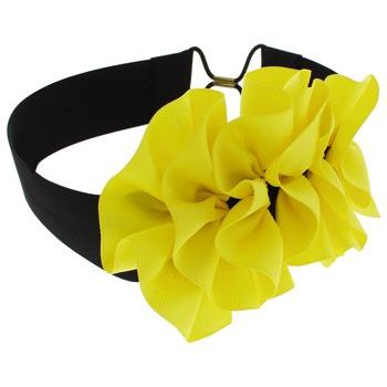 SBNY Accessories - Couture - Myrtle - Grosgrain Ribbon Ruffle Bandeau - Canary