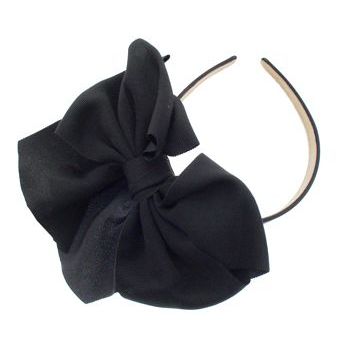 SBNY Accessories - Couture - Clover - Large Grosgrain Ribbon Bow Headband - Raven Black