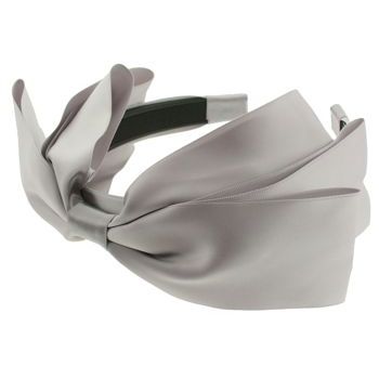 SBNY Accessories - Couture - Heather - Satin Bow Headband - Light Grey