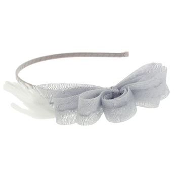 SBNY Accessories - Couture - Briar - Mesh Quad-Bow and Feather Headband - Metallic Lilac