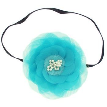 SBNY Accessories - Couture - Camillia - Flowering Magnolia with Pearl Center Bandeau - Aqua