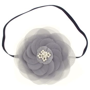 SBNY Accessories - Couture - Camillia - Flowering Magnolia with Pearl Center Bandeau - Smokey Grey
