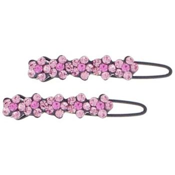 Smoothies - 5 Gem Flower Clips - Pink