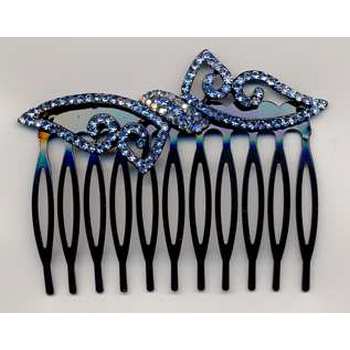 Crystal - Blue Butterfly Comb