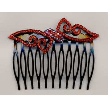 Crystal - Red Butterfly Comb