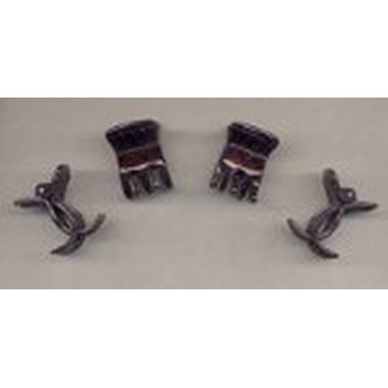 Set of Four Mini Claw Clips - Mid Blue