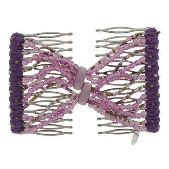 Evita Peroni - Summer Double Comb - Perfect Plum - Connected Beaded Combs (1)