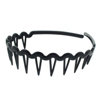 France Luxe - Wavy Rake Headband - Black