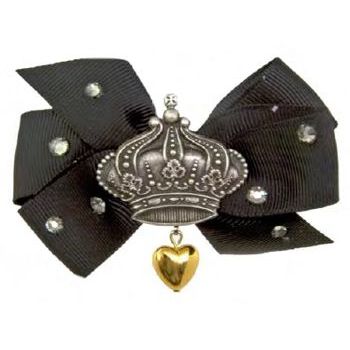 Tarina Tarantino - Grosgrain Ribbon Bow Anywhere Clip w/Metal Crown - Black Diamond