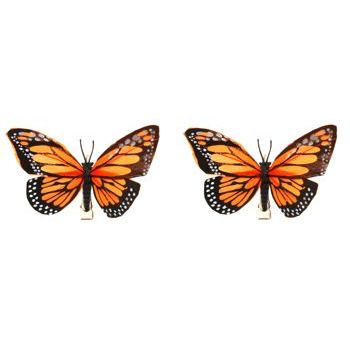 HB HairJewels - Lucy Collection - Monarch Butterfly Hairclip - Orange (1)