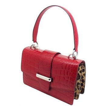 Adrienne Vittadini - Red Leather and Haircalf-Cheetah Bag (1)