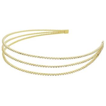 Ficcare - Glittery II Collection 3 Arch Headband - Gold w/Swarovski Crystals (1)